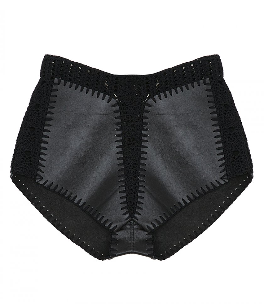 JUST IN - LEATHER CROCHET SHORT