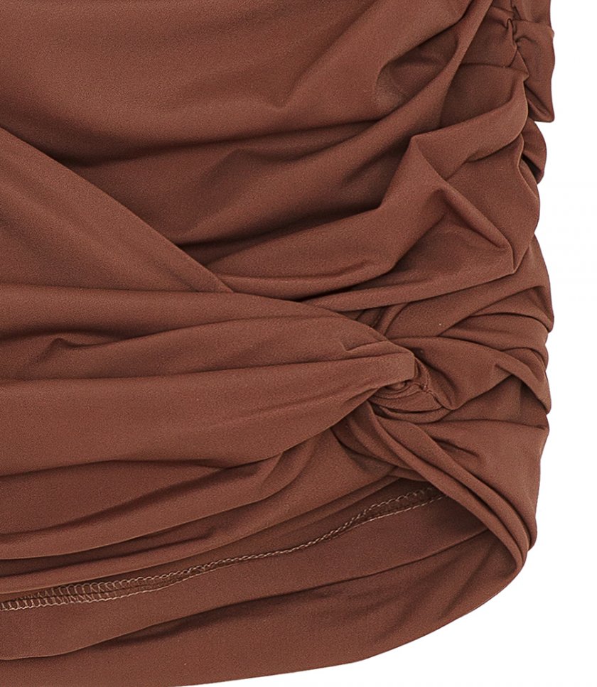 DRAPED MINI SWIM SKIRT
