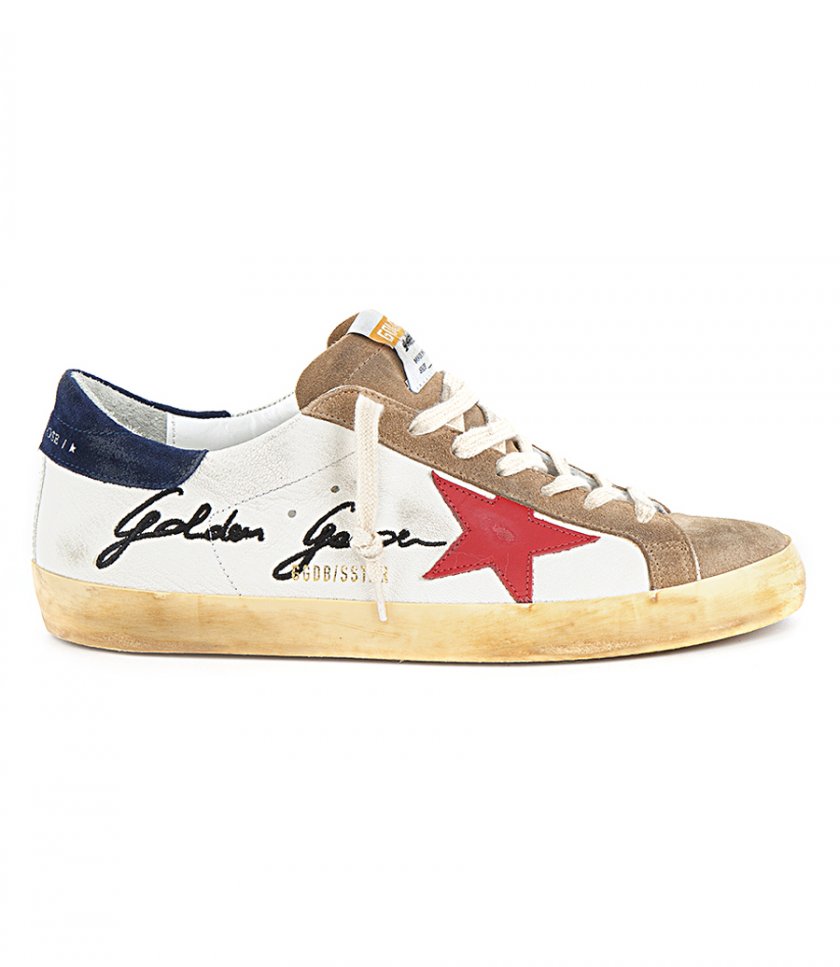 GOLDEN GOOSE  - EMBROIDERY LEATHER STAR SUPER-STAR