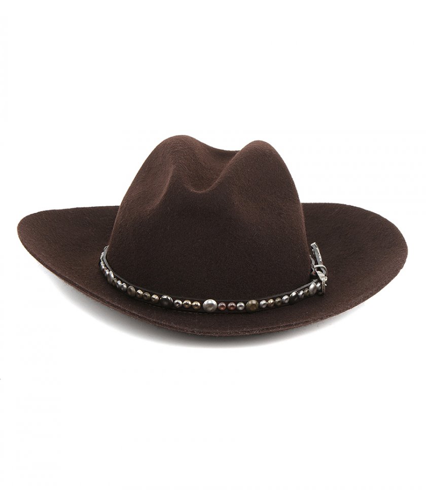 ACCESSORIES - COFFEE-BROWN GOLDEN COLLECTION FEDORA HAT