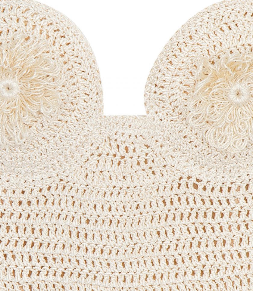 STRAPLESS CROCHET FLOWER APPLIQUE BRA