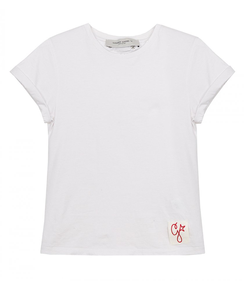 GOLDEN GOOSE  - GOLDEN T-SHIRT WITH A DISTRESSED TREATMENT