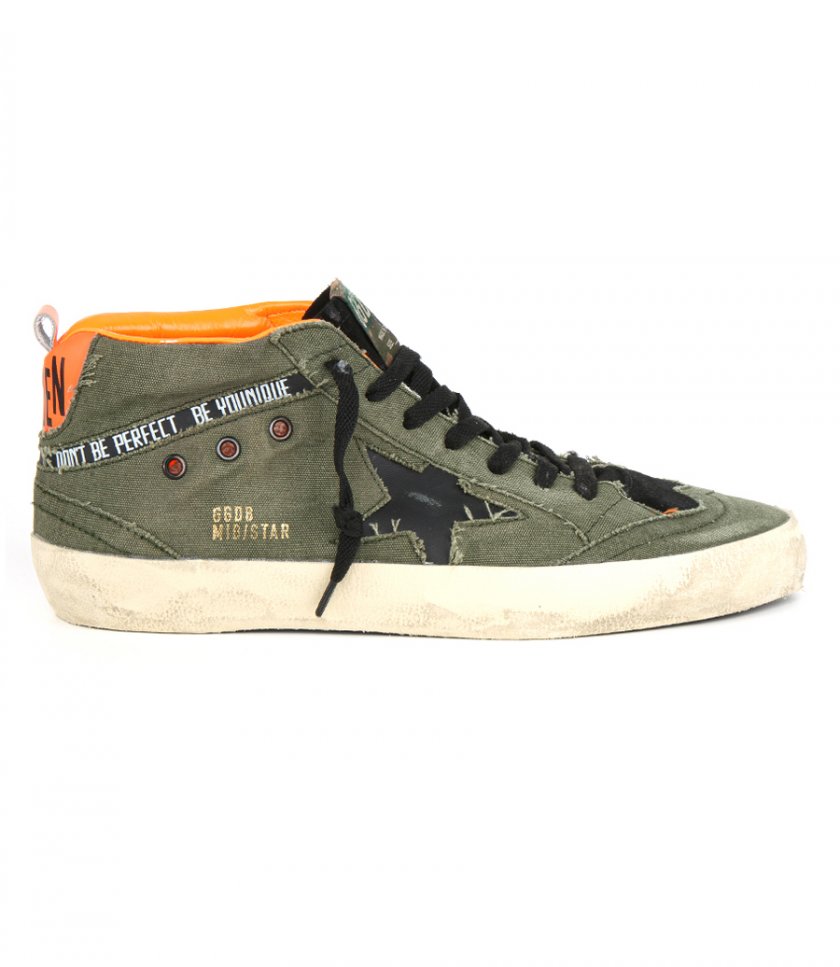 GOLDEN GOOSE  - MILITARY CANVAS MID STAR