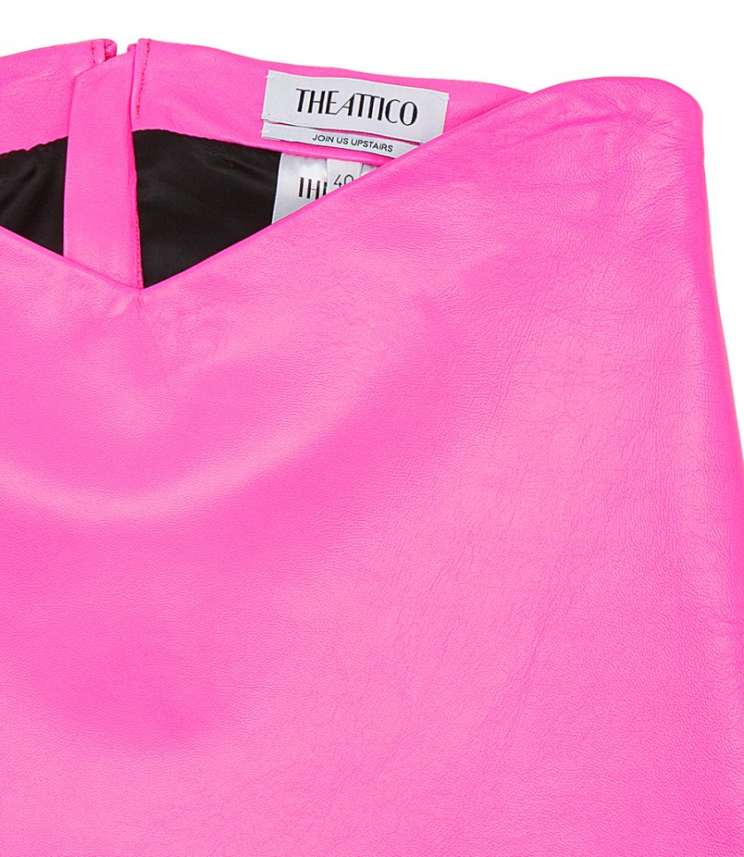 ASYMMETRIC LEATHER MINI SKIRT