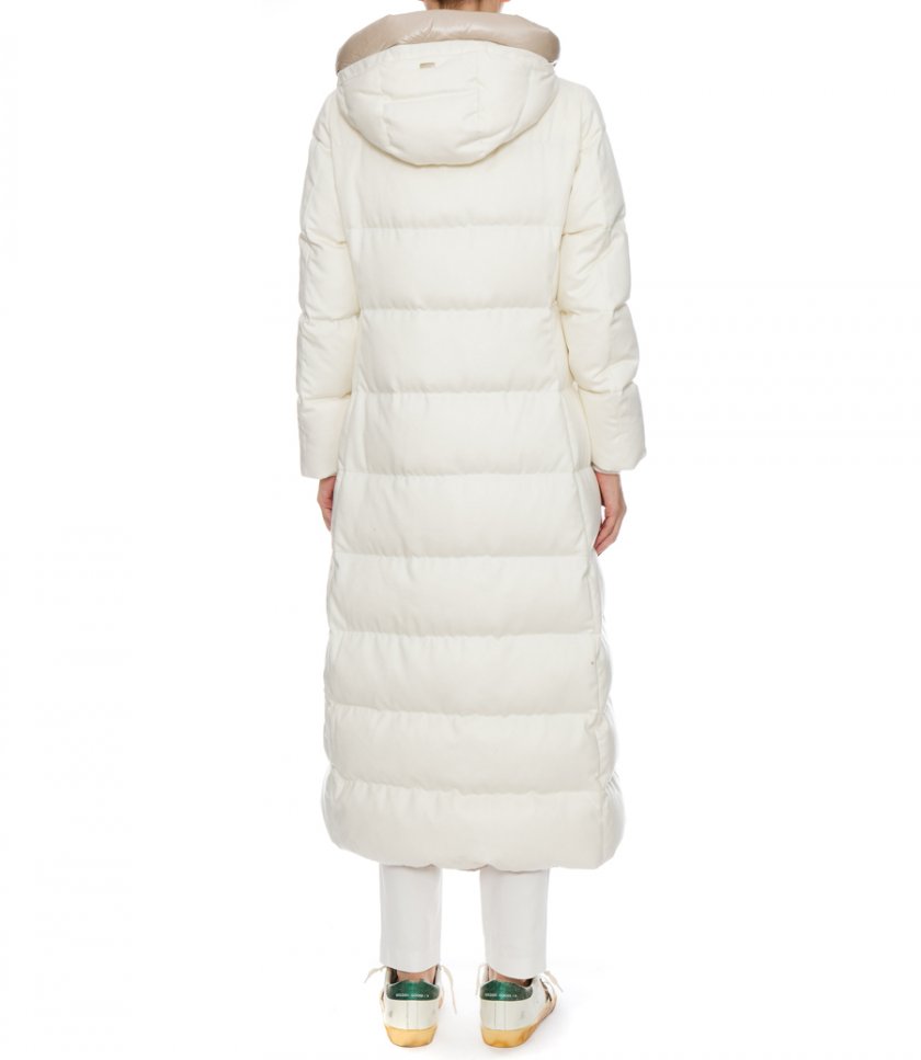 CASHMERE SILK LONG BELTED PARKA