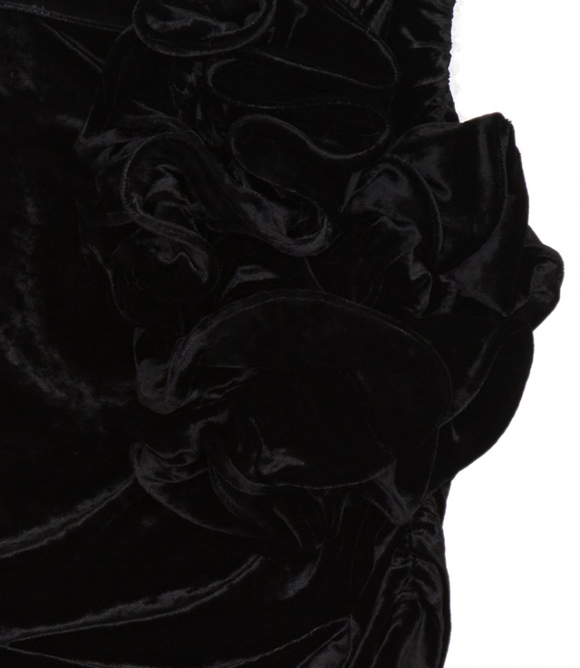 VELVET FLOWER WRAP SKIRT