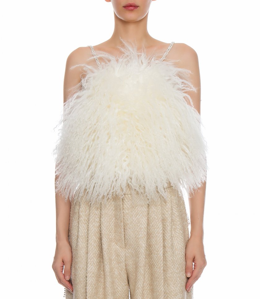 SHEARLING CRYSTAL TANK TOP