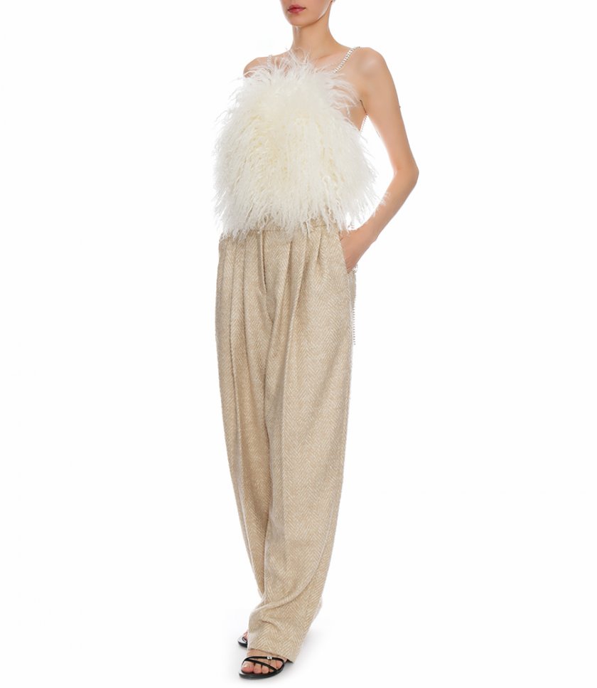 SHEARLING CRYSTAL TANK TOP