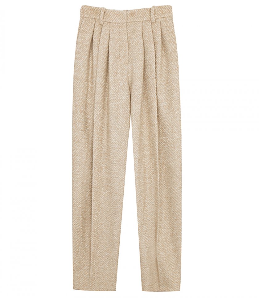 CLOTHES - CASHMERE HERRINGBONE TAPERED PANTS