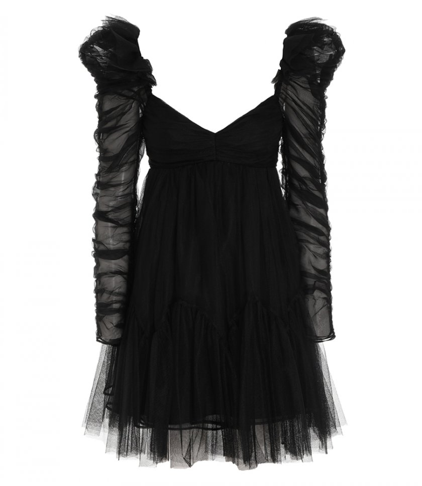 CLOTHES - TULLE RUCHED MINI DRESS
