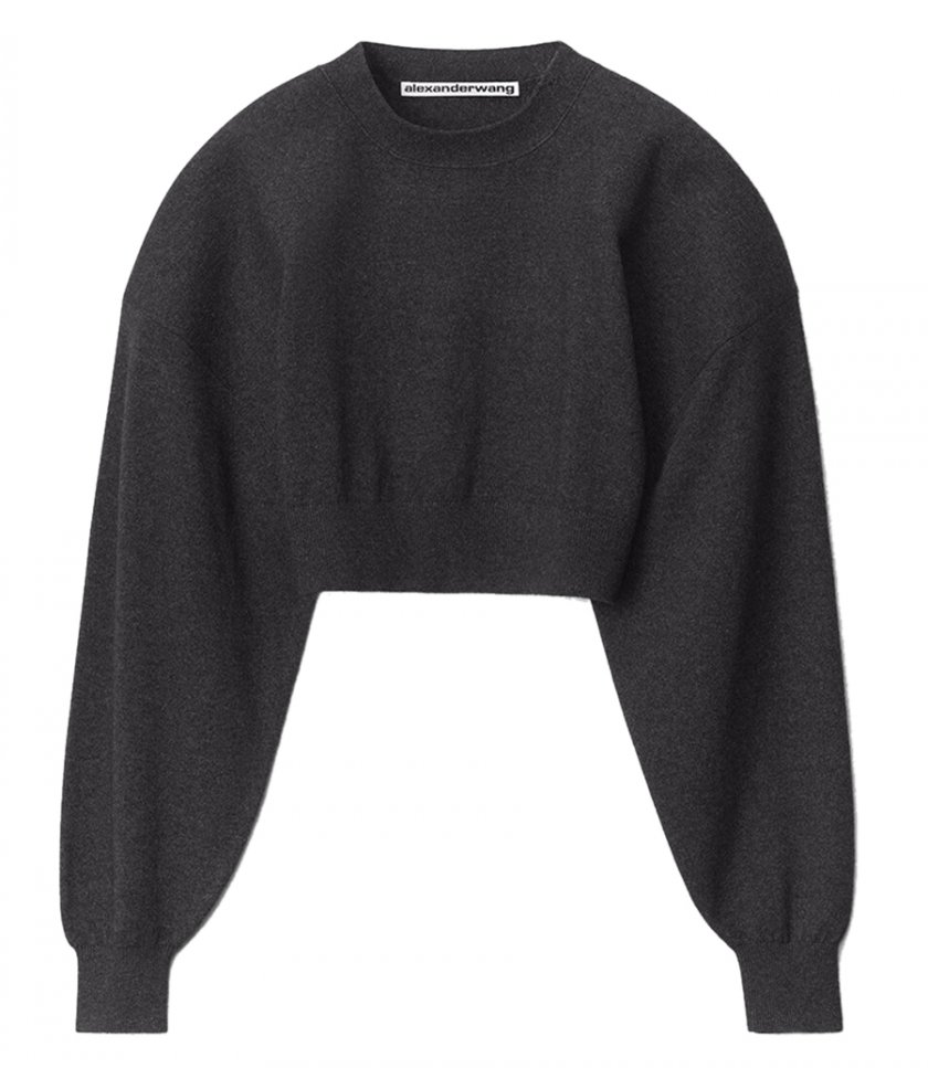 KNITWEAR - OVERSIZED CROPPED PULLOVER