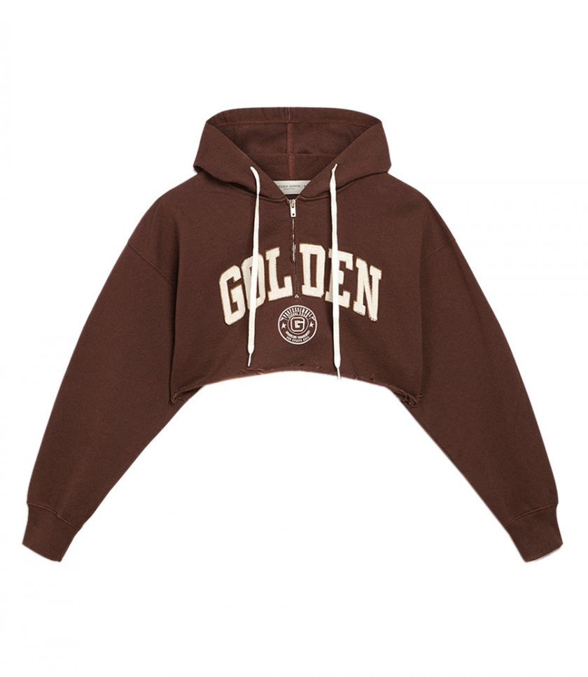 GOLDEN GOOSE  - JOURNEY COLLECTION HOODED CROPPED SWEATSHIRT
