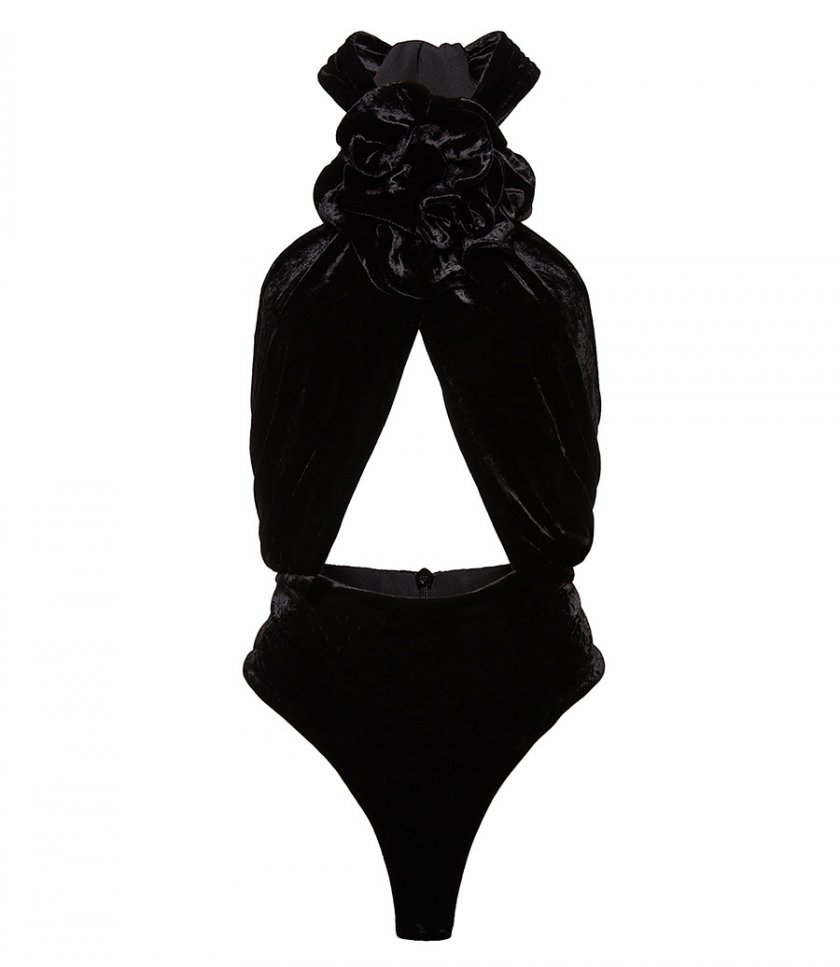 CLOTHES - TWISTED WRAP VELVET BODYSUIT