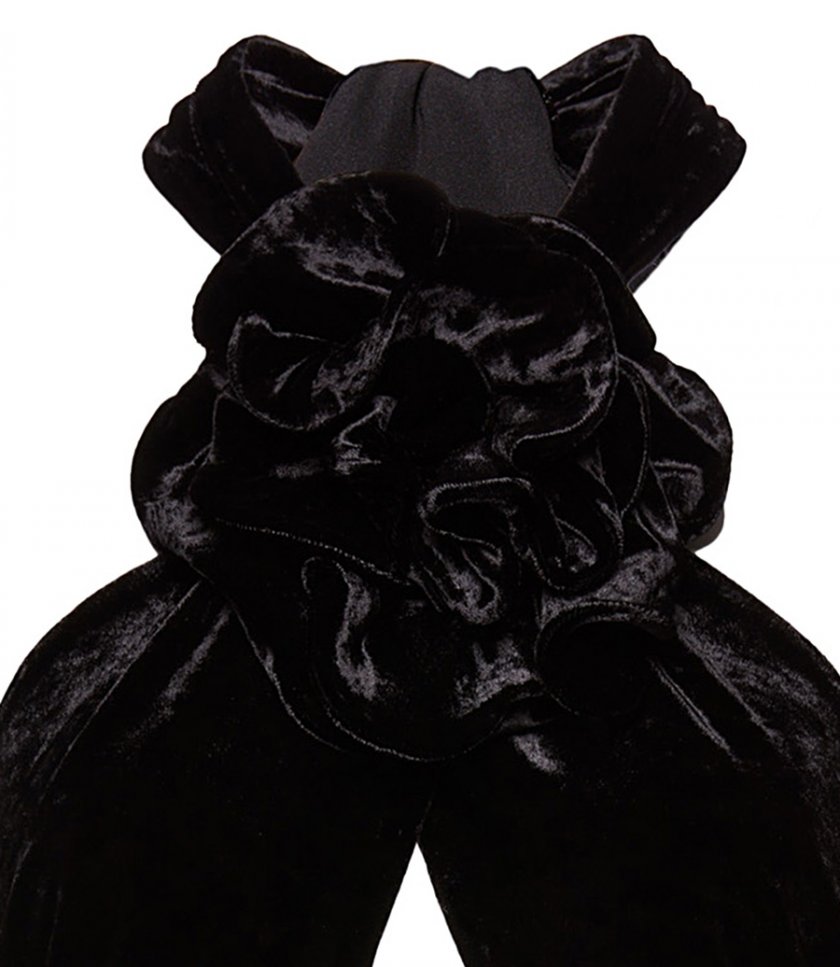 TWISTED WRAP VELVET BODYSUIT