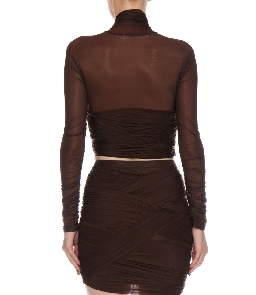 RUCHED DRAPED TOP IN HOSIERY JERSEY