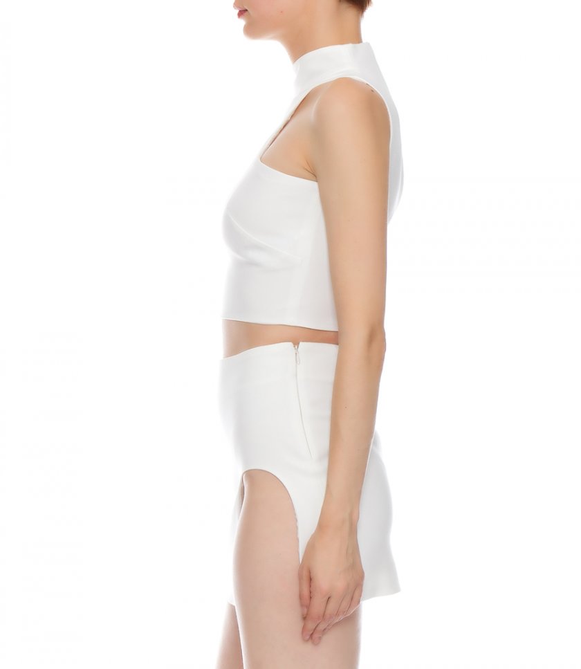 ONE-SLEEVE CUTOUT TOP