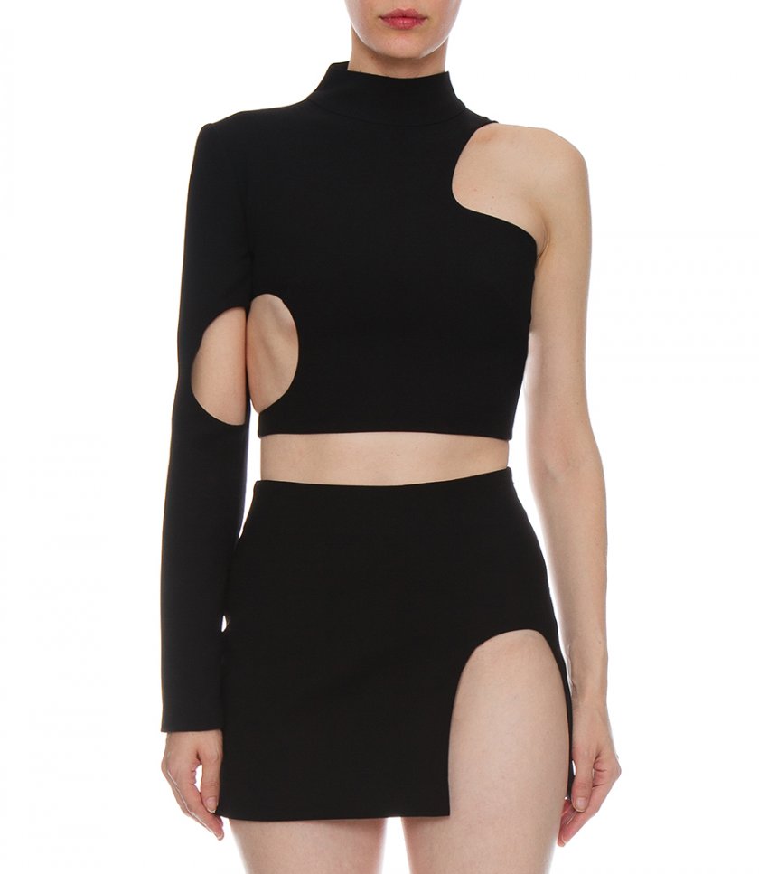 ONE-SLEEVE CUTOUT TOP