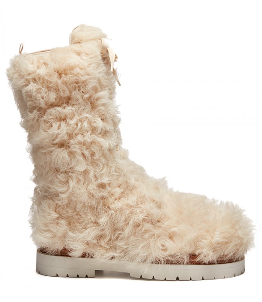BOOTS - SHEARLING COMBAT BOOTS