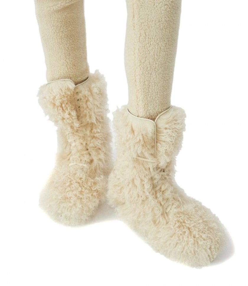 SHEARLING COMBAT BOOTS