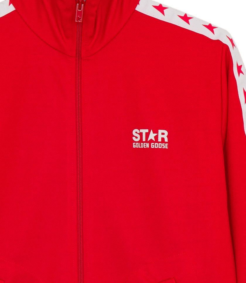 RED DENISE STAR COLLECTION ZIPPED SWEATSHIRT