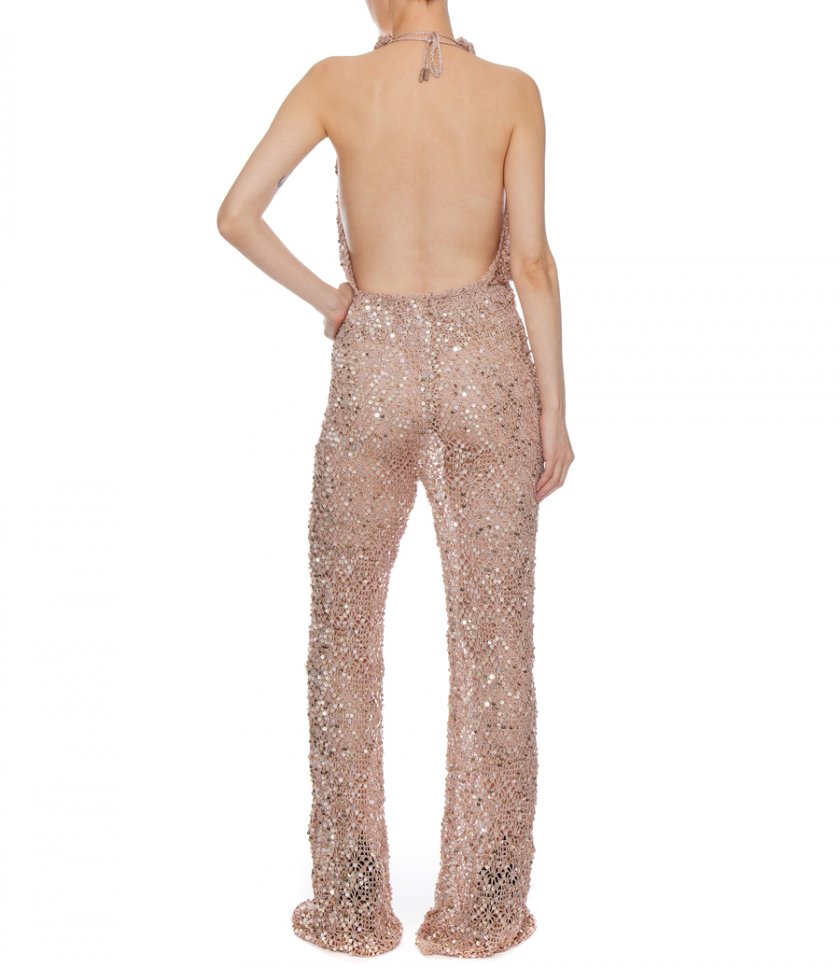 TOSCA SEQUIN CROCHET JUMPSUIT