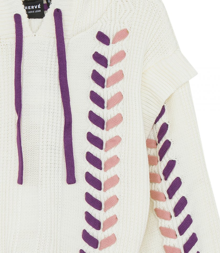 HOODED SWEATER WITH LACING