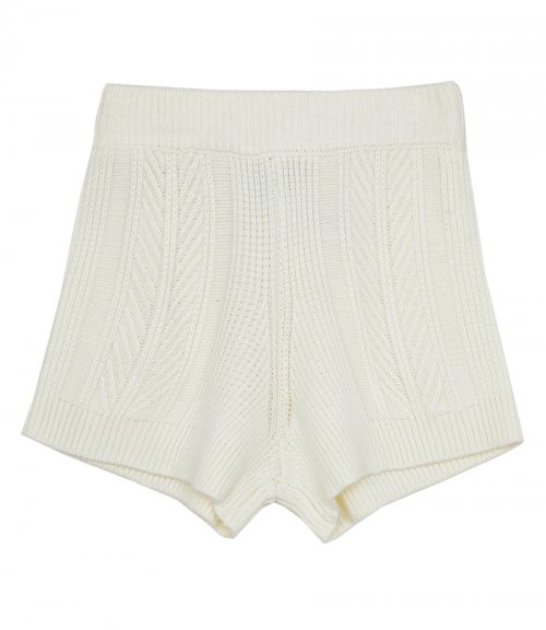 SWEATER KNIT SHORTS WITH LACING