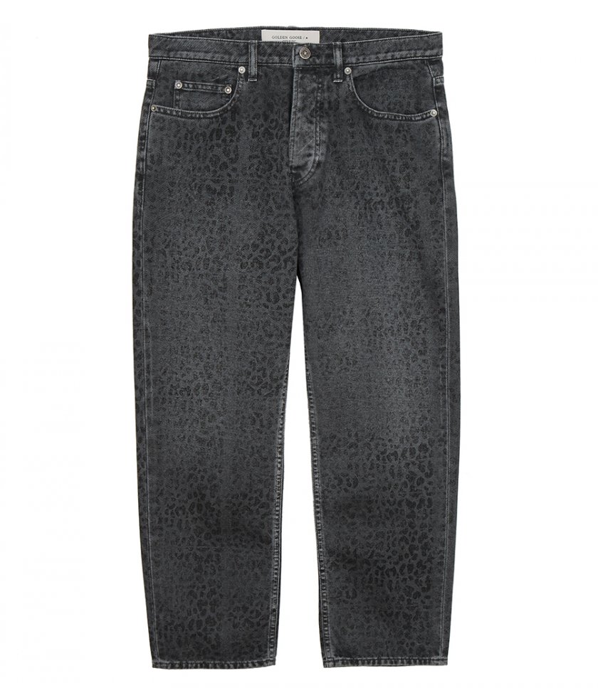 JEANS - MEN’S GRAY JEANS WITH LEOPARD PRINT