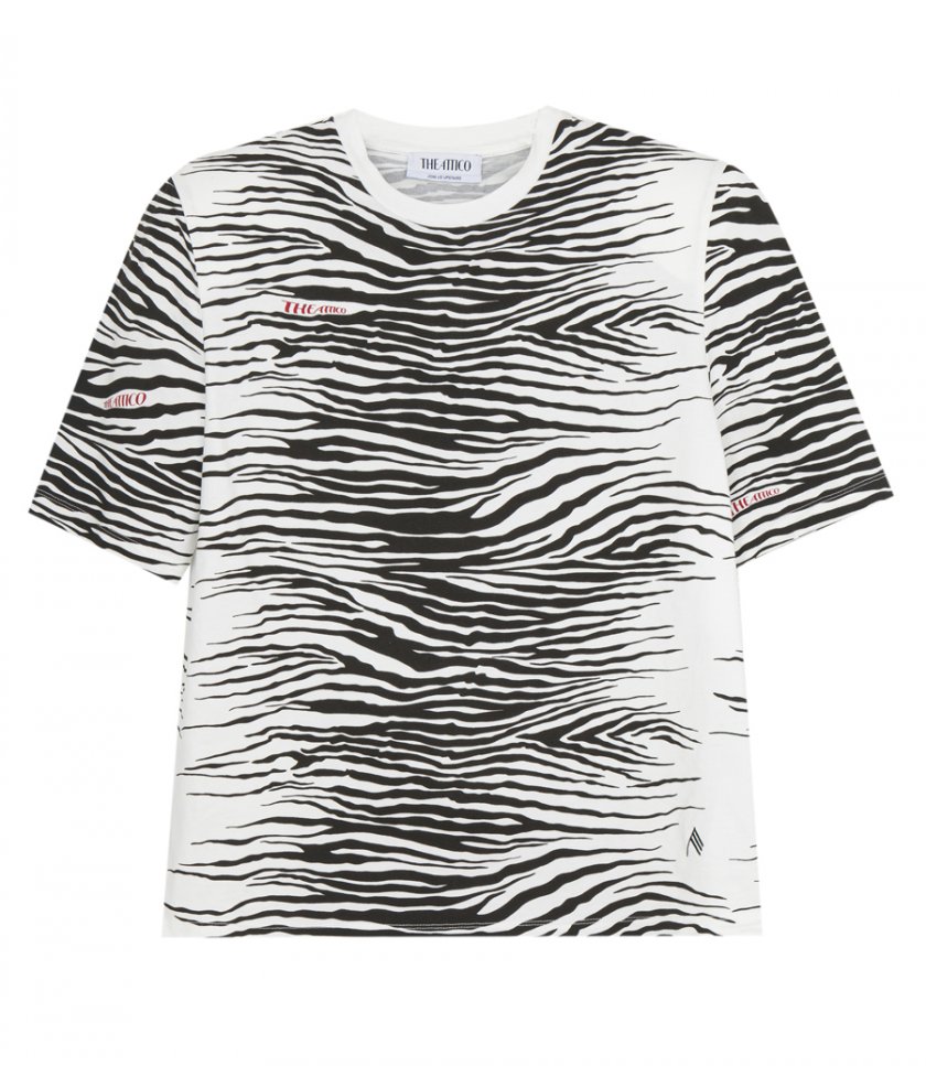 JUST IN - ''BELLA'' WHITE AND BLACK T-SHIRT