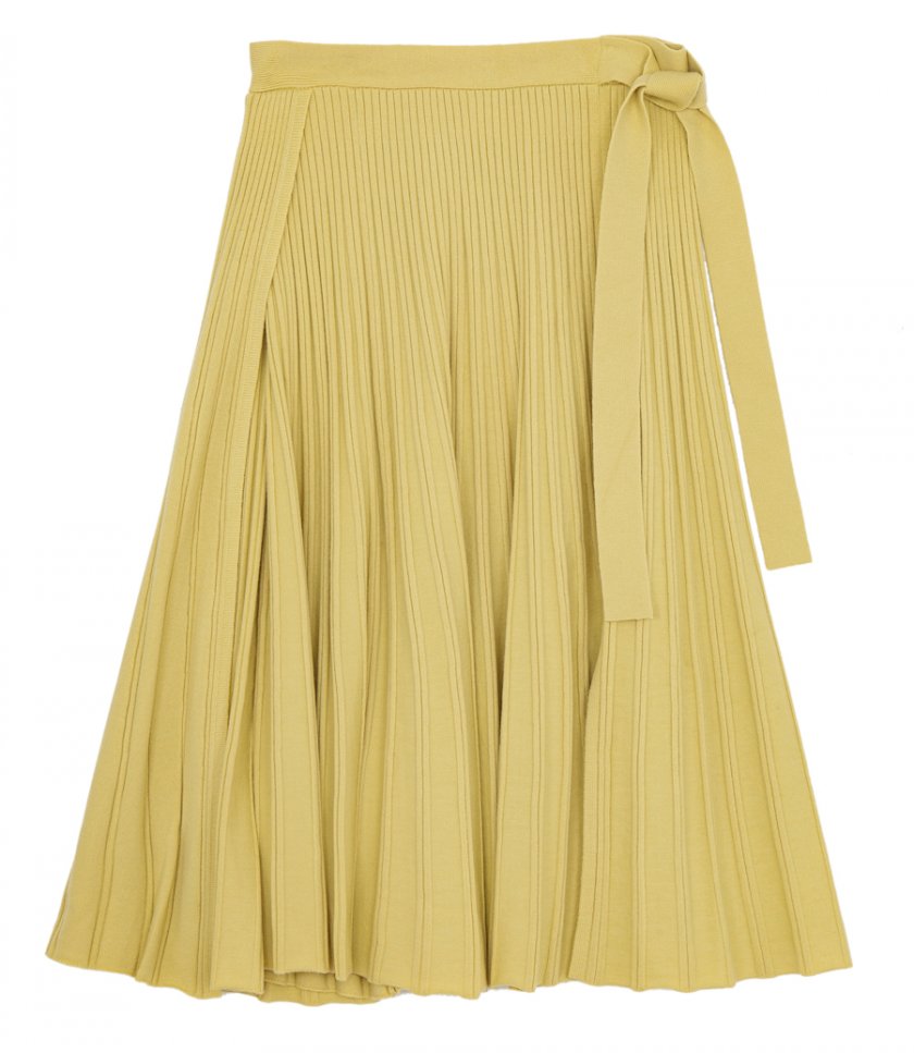 JUST IN - PLEATED WOOL BELTED SKIRT
