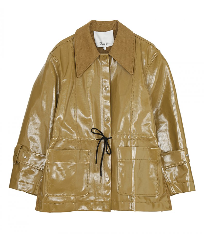 JUST IN - LAMINATED COTTON CANVAS FIELD JACKET
