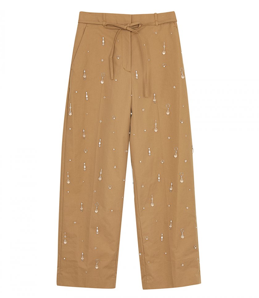 JUST IN - DRIP EMBELLISHED CHINO WIDE LEG PANT
