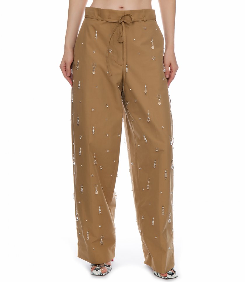 DRIP EMBELLISHED CHINO WIDE LEG PANT