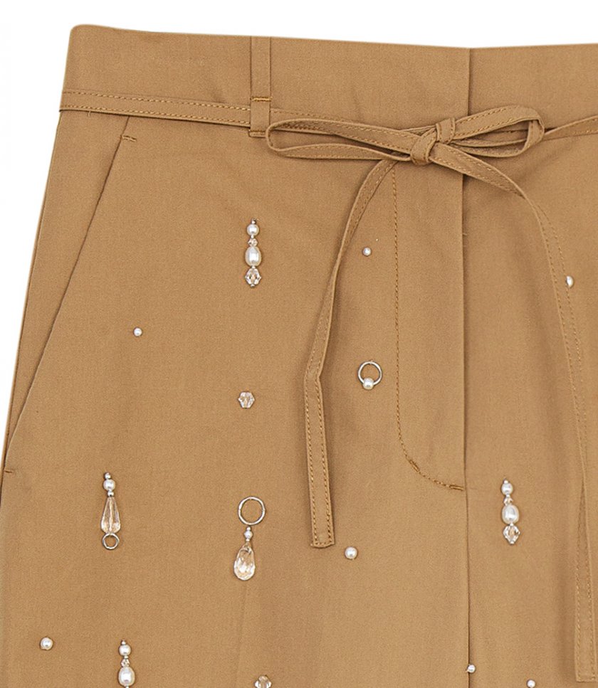 DRIP EMBELLISHED CHINO WIDE LEG PANT
