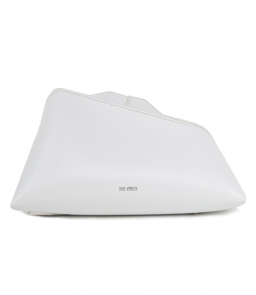 CLUTCHES - ''8.30PM'' OPTICAL WHITE OVERSIZED CLUTCH