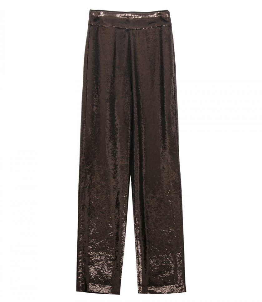 JUST IN - GRAY PANTS WITH ALL-OVER SEQUINS