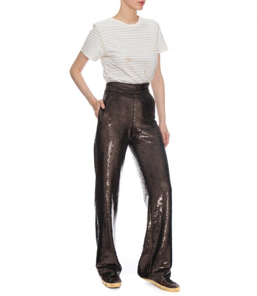 GRAY PANTS WITH ALL-OVER SEQUINS