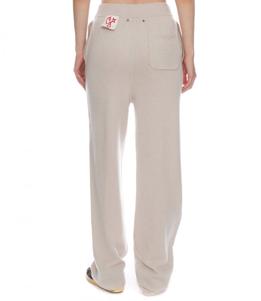 NATURAL WHITE CASHMERE BLEND WOMEN’S JOGGERS