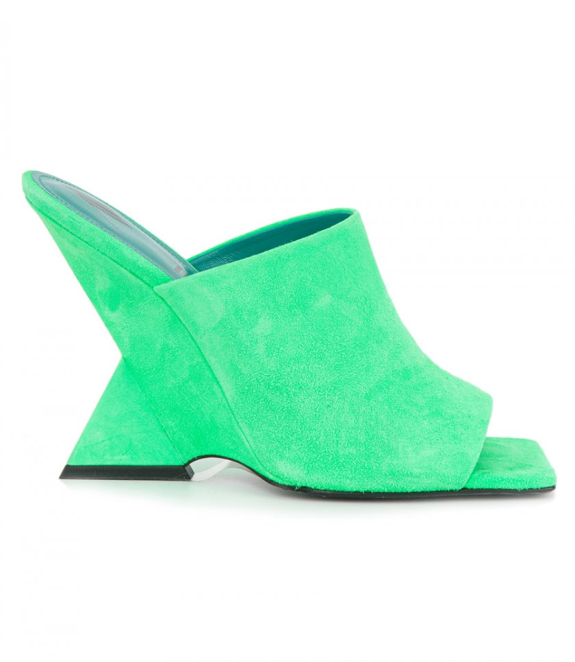 SALES - ''CHEOPE'' FLUO GREEN MULE