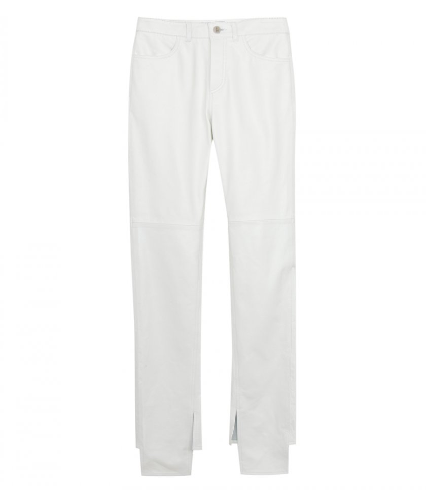 THE ATTICO - WHITE LEATHER LONG PANTS