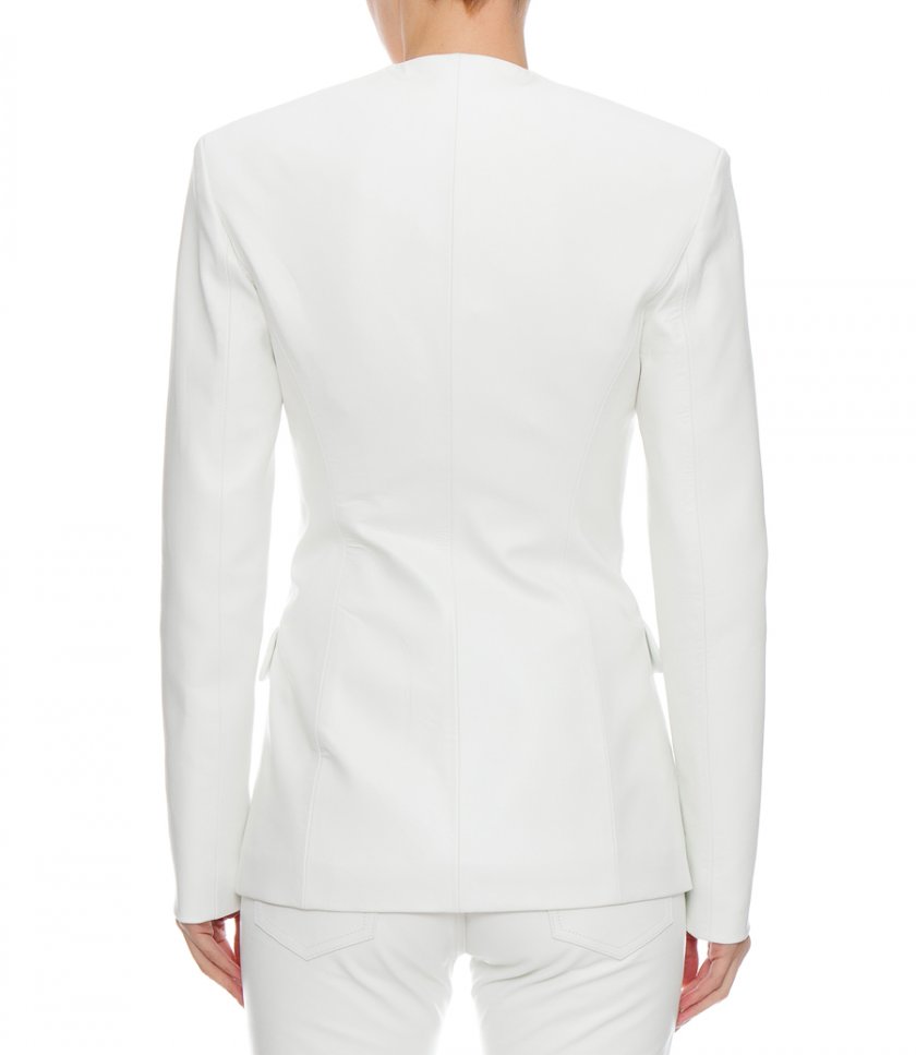 LEATHER WHITE BLAZER