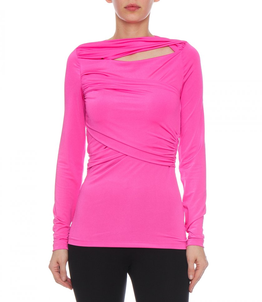 LONG SLEEVE WRAP TOP