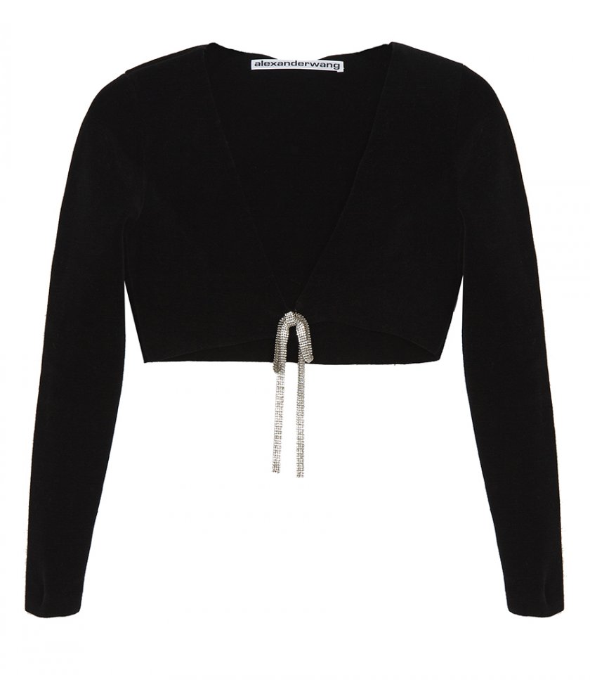 ALEXANDER WANG - CROPPED CARDIGAN IN COTTON CHENILLE