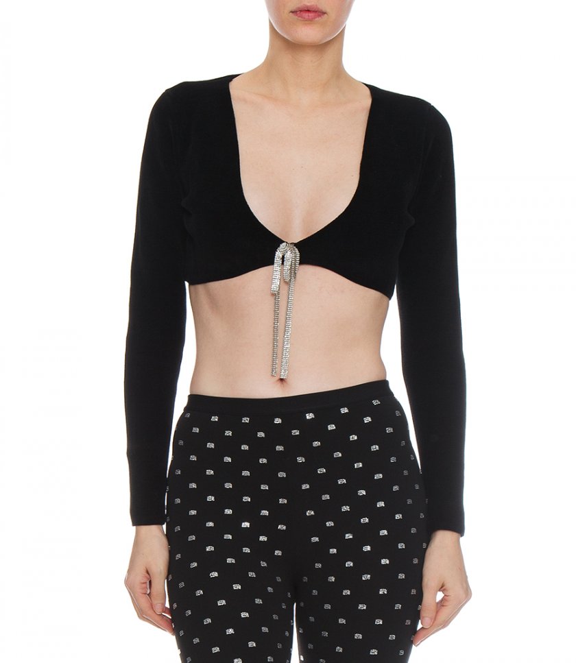 CROPPED CARDIGAN IN COTTON CHENILLE