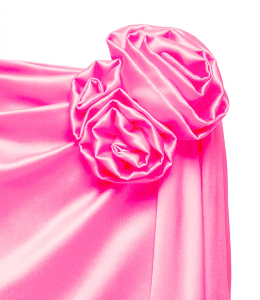 DRAPED SASH MINI SKIRT IN BRIGHT PINK