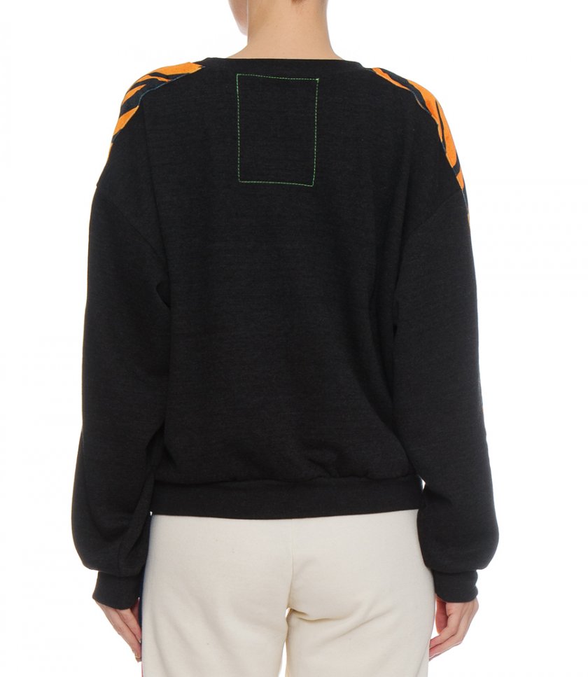 TIGER STRIPE RELAXED FIT CREW SWEATSHIRT