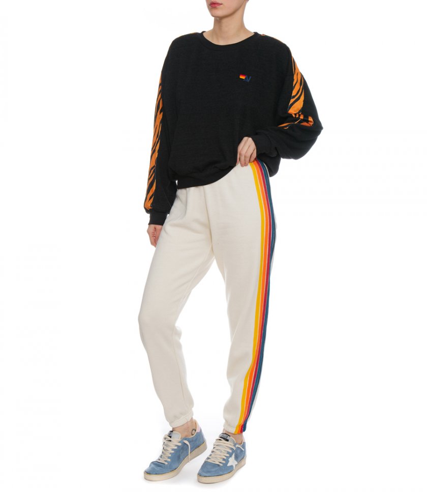 TIGER STRIPE RELAXED FIT CREW SWEATSHIRT
