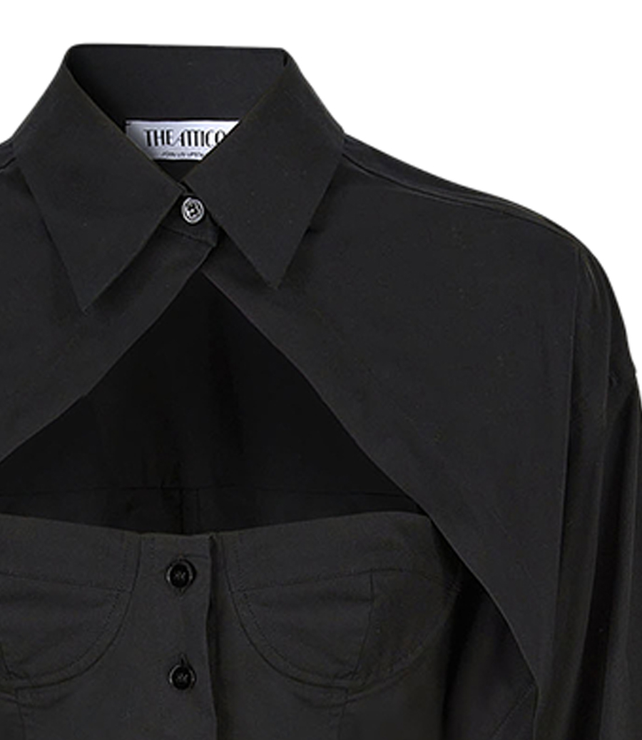 BLACK MINI SHIRT DRESS