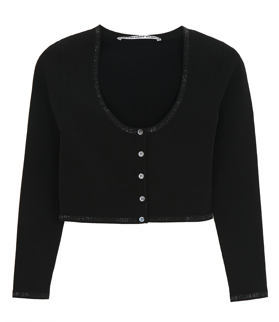 ALEXANDER WANG - CRYSTAL TRIM CARDIGAN