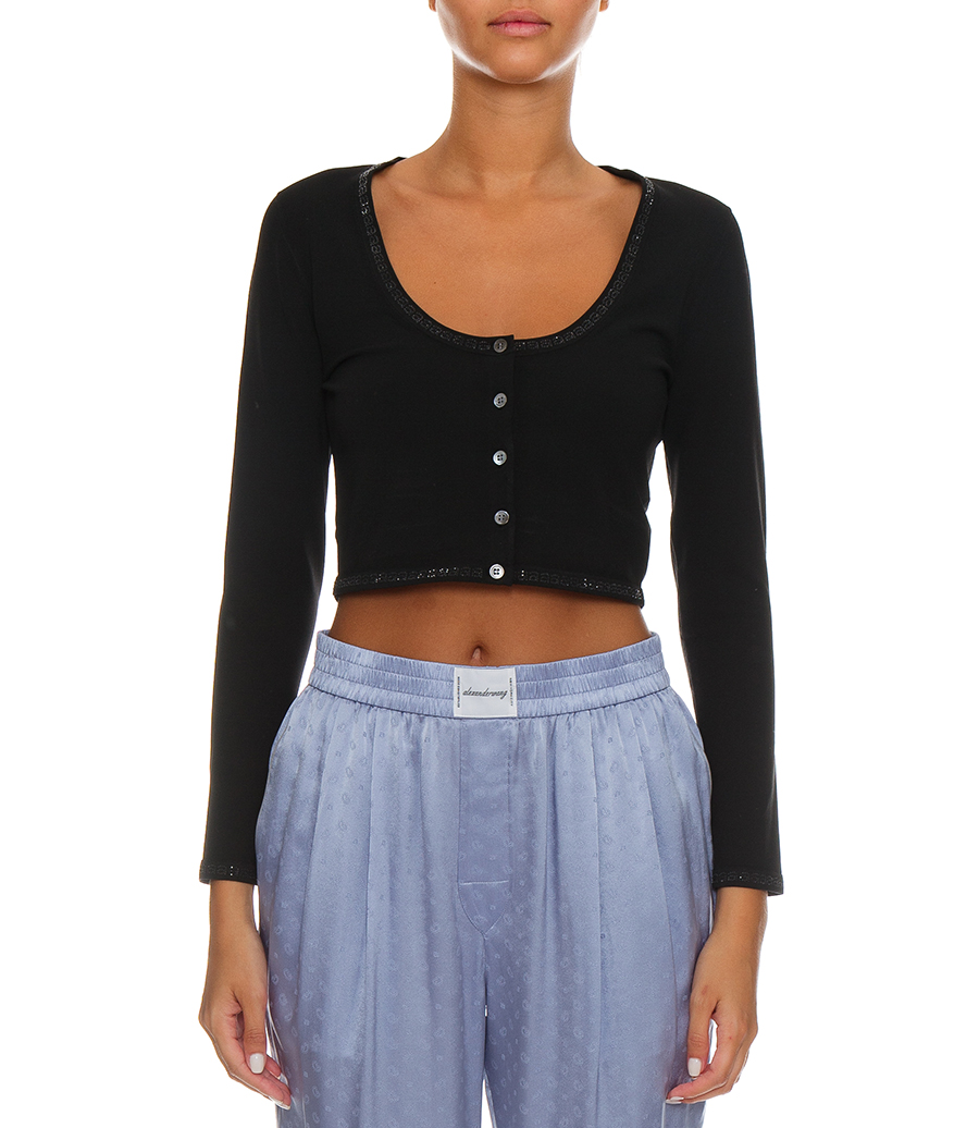 CRYSTAL TRIM CARDIGAN